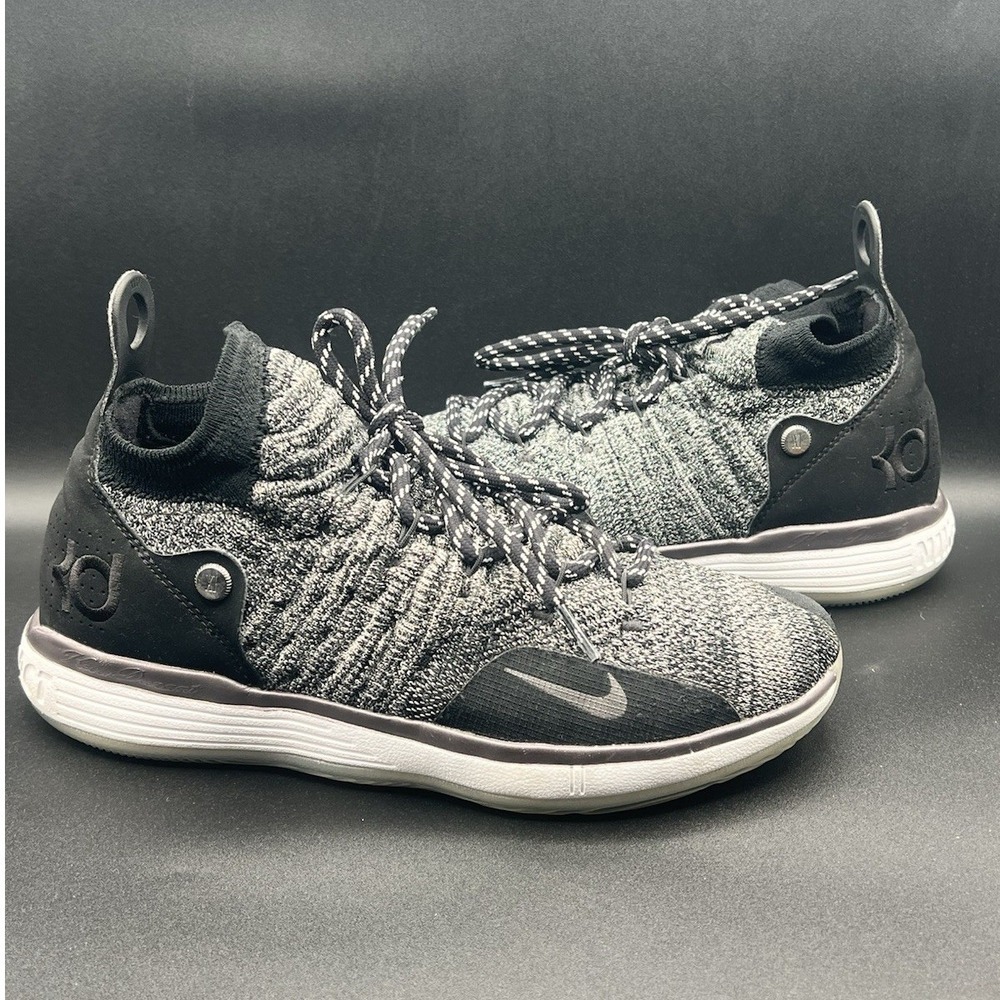 2017 Nike KD 11 Black Grey Flyknit - Kids Youth Size 7Y Women's‎ Size 8.5 USED